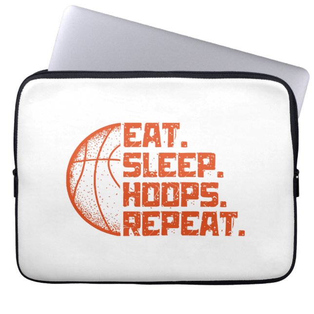 Sleep Hoops wiederholen Basketball Funny Quotes es Laptopschutzhülle (Vorderseite)