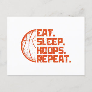 Sleep Hoops wiederholen Basketball Funny Quotes es Postkarte