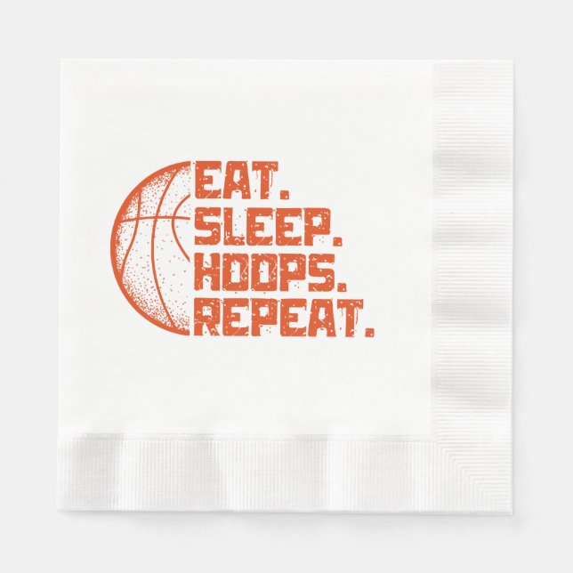 Sleep Hoops wiederholen Basketball Funny Quotes es Serviette (Vorderseite)