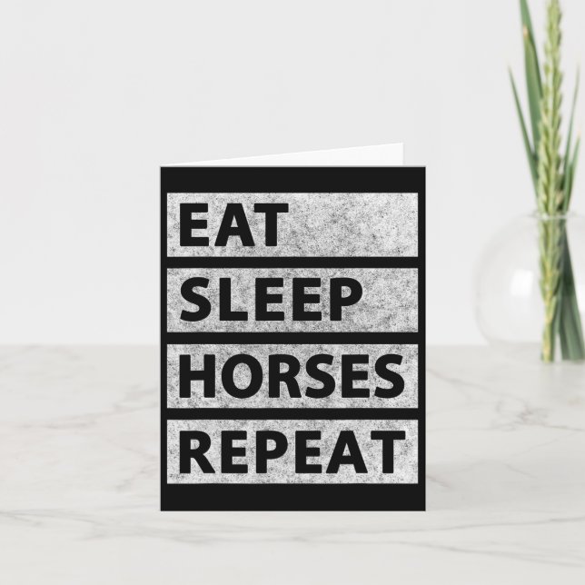 Sleep Horses Eat Repeat Reitsport Karte (Vorderseite)