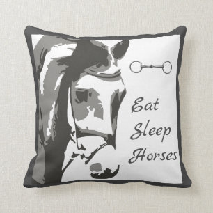 Sleep Horses essen mit Pferd Sketch und Snaffle Bi Kissen
