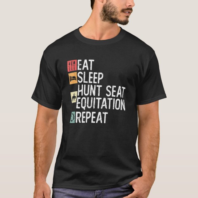 Sleep Hunt Sitzgleichheit Wiederholung englischer  T-Shirt (Vorderseite)