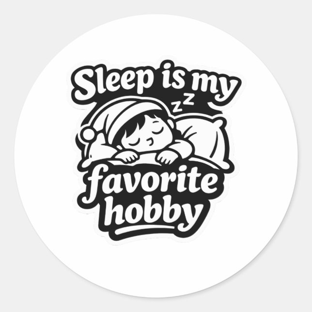 Sleep is my favorite hobby lazy mood sticker (Vorderseite)