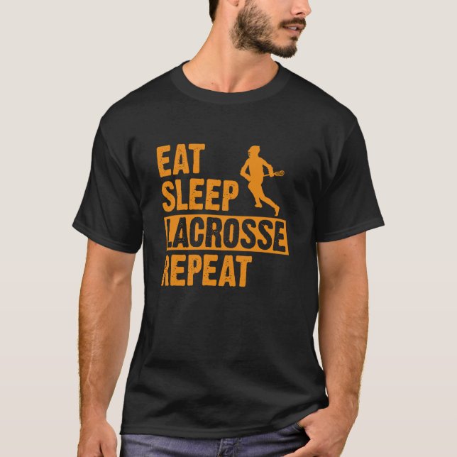 Sleep Lacrosse Eat Sleep Wiederholung von Teatursk T-Shirt (Vorderseite)