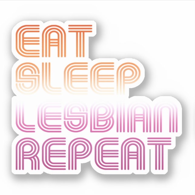Sleep Lesbian Wiederholung essen Aufkleber (Vorderseite)