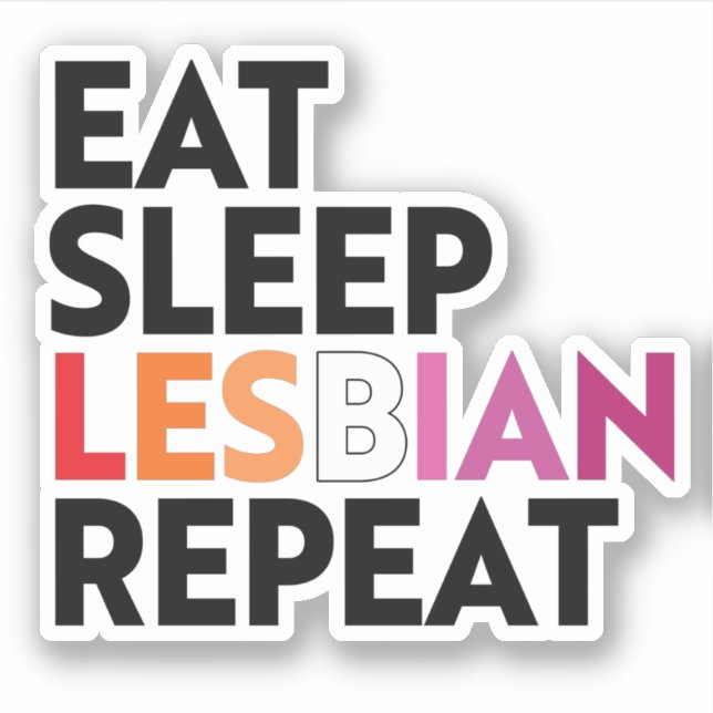 Sleep Lesbian Wiederholung essen Aufkleber (Vorderseite)