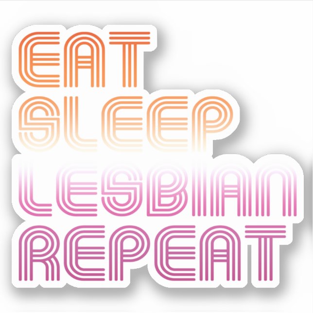 Sleep Lesbian Wiederholung essen Aufkleber (Vorderseite)