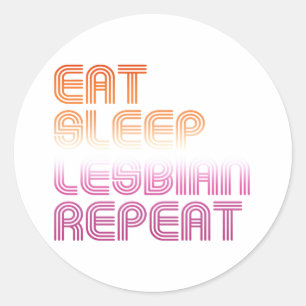 Sleep Lesbian Wiederholung essen Runder Aufkleber