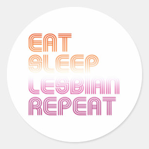 Sleep Lesbian Wiederholung essen Runder Aufkleber