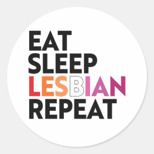 Sleep Lesbian Wiederholung essen Runder Aufkleber