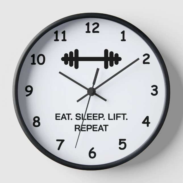 Sleep Lift Eat Sleep Wiederholung Fitnessraum für  Uhr (Vorderseite)