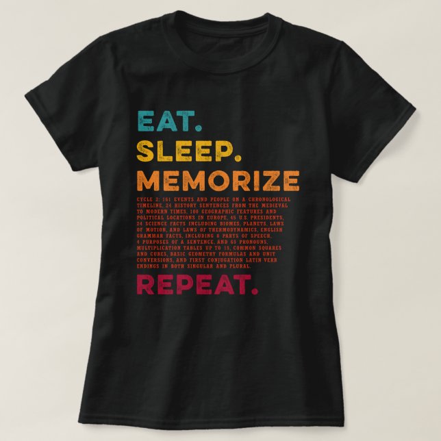 Sleep Memorize Wiederholen CC-Gespräch Kreis 2 ess T-Shirt (Design vorne)