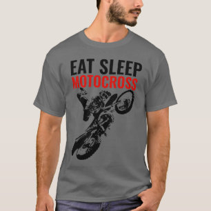 Sleep Motocross Motorrad Pop Art T-Shirt