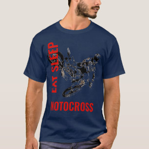 Sleep Motocross Motorrad Pop Art T-Shirt