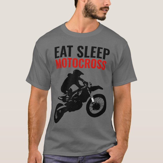 Sleep Motocross Motorrad Pop Art T-Shirt (Vorderseite)