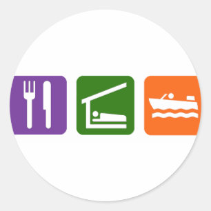 Sleep Motor Bootfahren essen Runder Aufkleber