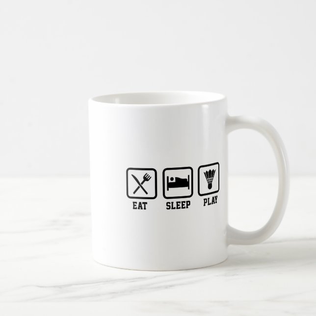 Sleep Play Badminton Player Shuttlespiel essen Kaffeetasse (Rechts)