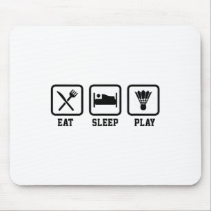 Sleep Play Badminton Player Shuttlespiel essen Mousepad