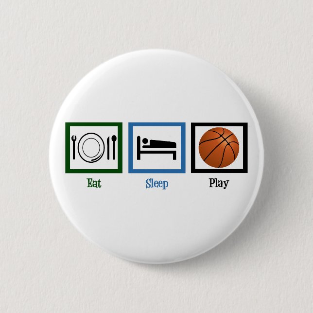 Sleep Play Basketball essen Button (Vorderseite)