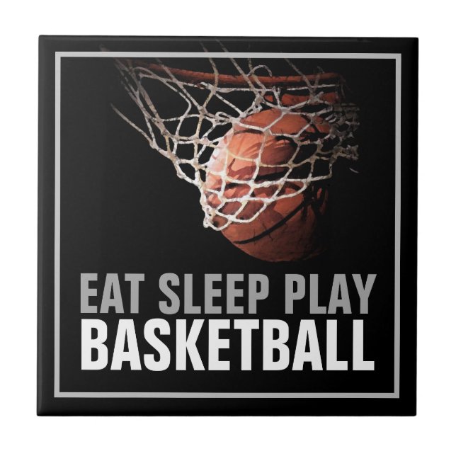 Sleep Play Basketball Motivierend Fliese (Vorderseite)