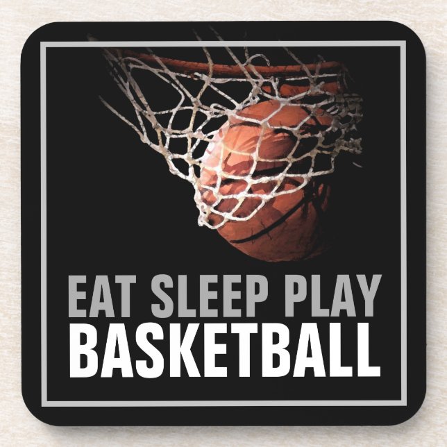 Sleep Play Basketball Motivierend Getränkeuntersetzer (Vorderseite)