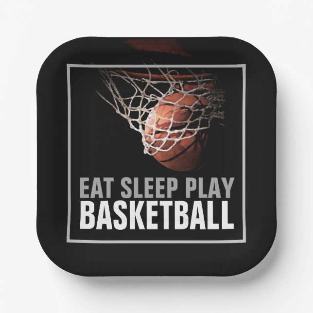 Sleep Play Basketball Motivierend Pappteller (Vorderseite)