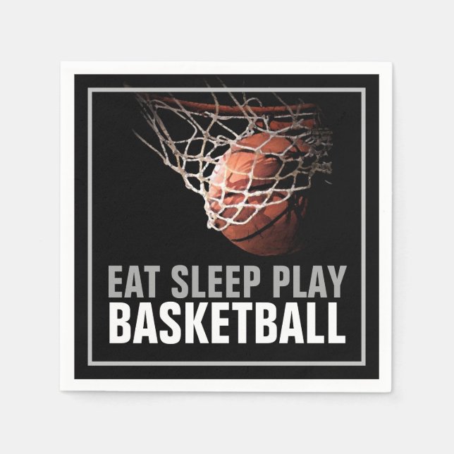 Sleep Play Basketball Motivierend Serviette (Vorderseite)