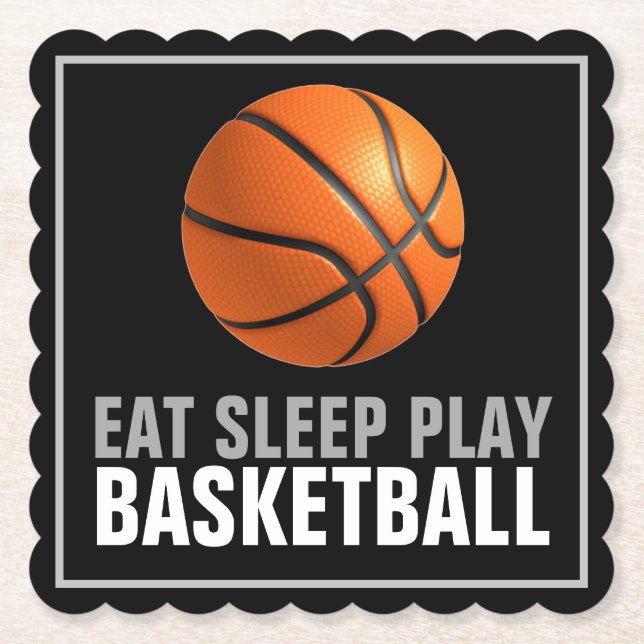 Sleep Play Basketball Motivierend Untersetzer (Vorderseite)