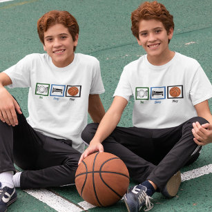 Sleep Play Basketball Spaß Sport Kinder T-Shirt