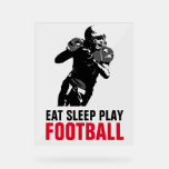 Sleep Play Black & White Football Pop Art Acrylschild<br><div class="desc">Popular American Game Artworks - Popular Sports - Pop Art Football Game Helmet Image.</div>