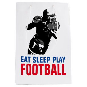 Sleep Play Black & White Football Pop Art Mittlere Geschenktüte