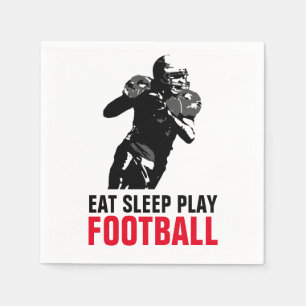Sleep Play Black & White Football Pop Art Serviette