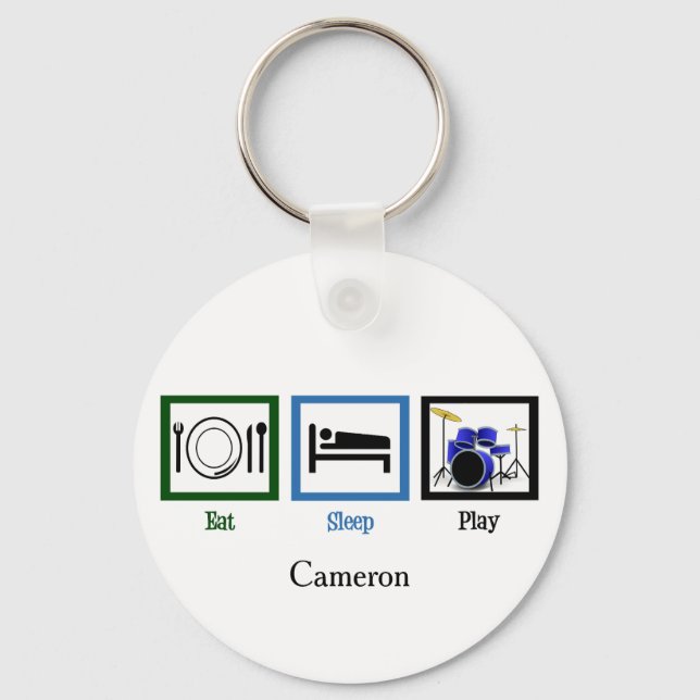 Sleep Play Drums essen Schlüsselanhänger (Vorderseite)