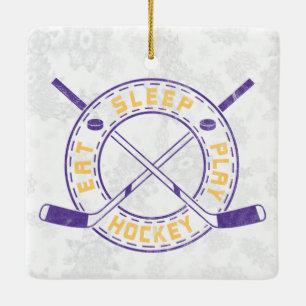 Sleep Play Hockey Holiday Ornament essen