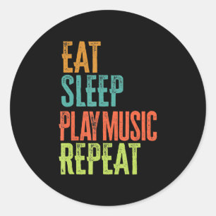 Sleep Play Musik wiederholen Hip Hop Dance Dand Runder Aufkleber