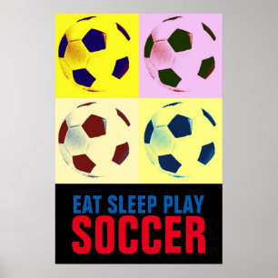 Sleep Play Soccer Artwork Poster essen
