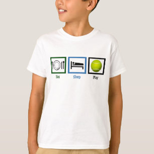 Sleep Play Tennis essen Kinder T-Shirt