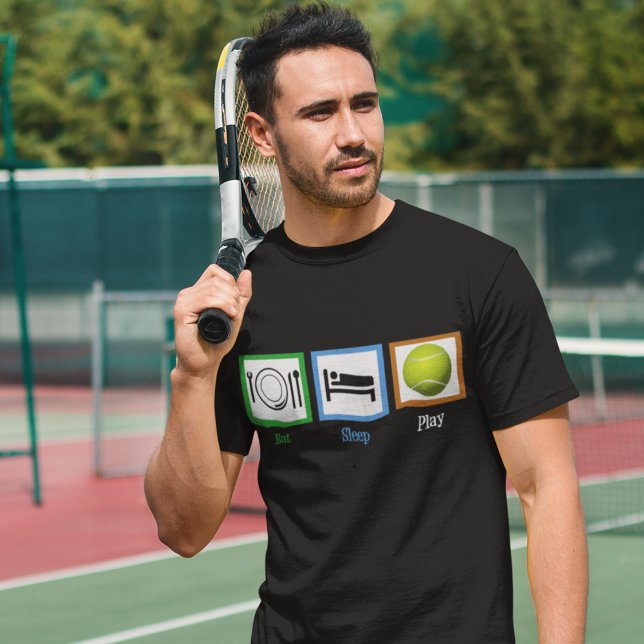 Sleep Play Tennis essen T-Shirt (Von Creator hochgeladen)