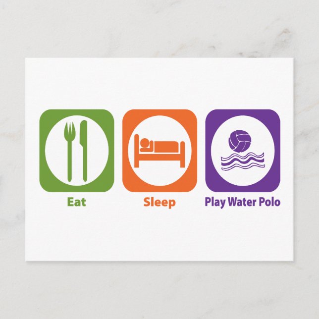 Sleep Play Water Polo essen Postkarte (Vorderseite)