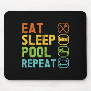 Sleep Pool Wiederholung Pool Snooker Player Billia Mousepad