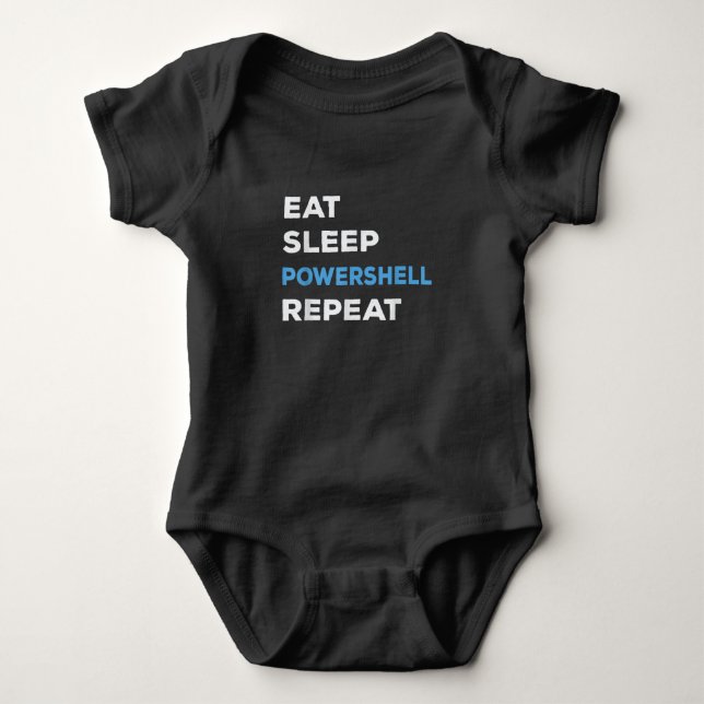 Sleep Powershell Wiederholung essen - Männer Fraue Baby Strampler (Vorderseite)