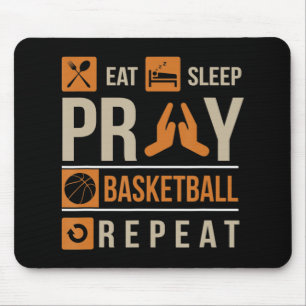 Sleep Pray Basketball wiederholen katholische Athl Mousepad