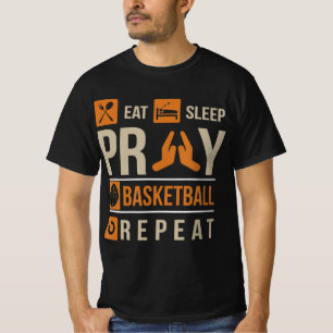 Sleep Pray Basketball wiederholen katholische Athl T-Shirt