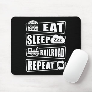 Sleep Railroad Repeat Dampfzug essen Mousepad