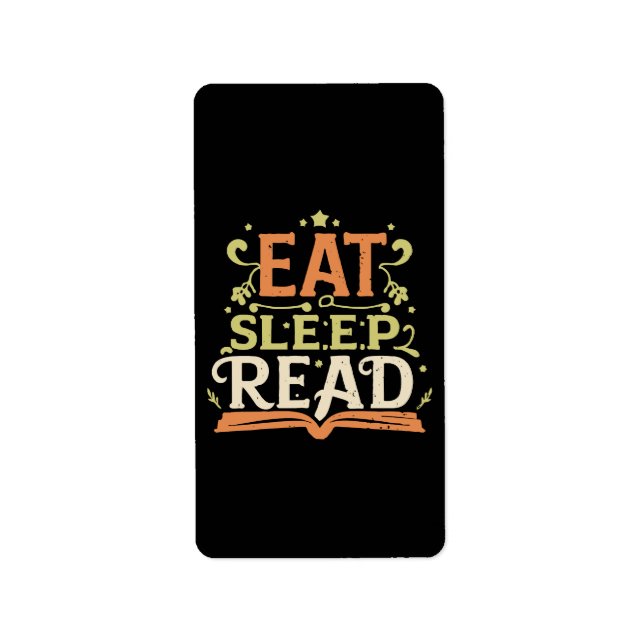 Sleep Read, Funny Reading Adressaufkleber (Vorne)