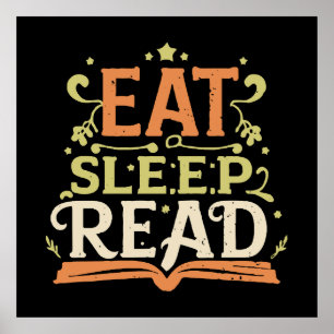 Sleep Read, Funny Reading Poster