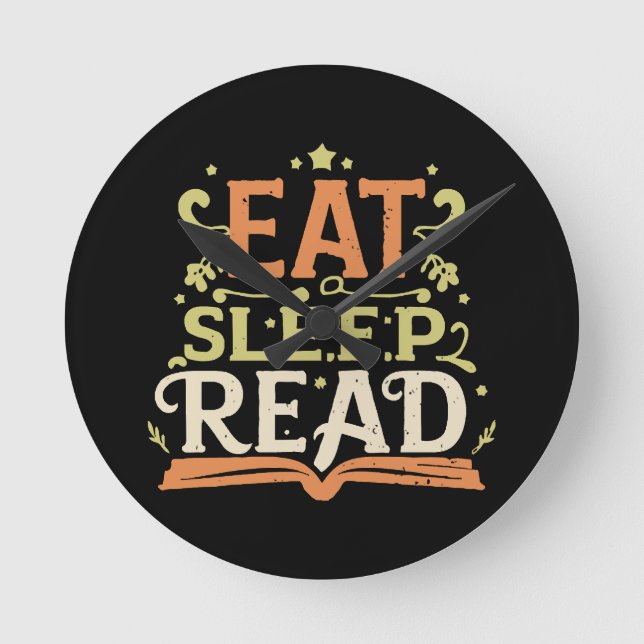 Sleep Read, Funny Reading Runde Wanduhr (Vorderseite)