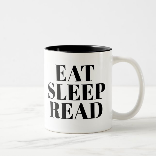 Sleep Read Tasse essen | Niedlich Book Lover Sloga (Rechts)