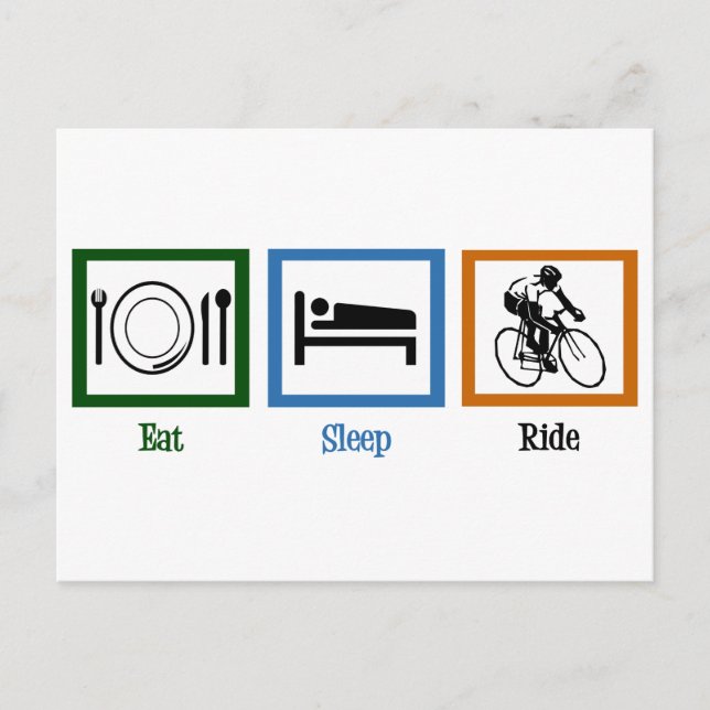 Sleep Ride essen (Radfahrer) Postkarte (Vorderseite)