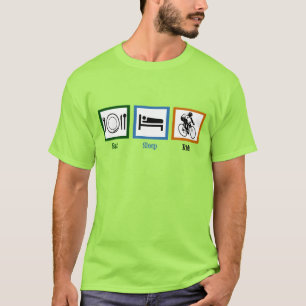 Sleep Ride essen (Radfahrer) T-Shirt